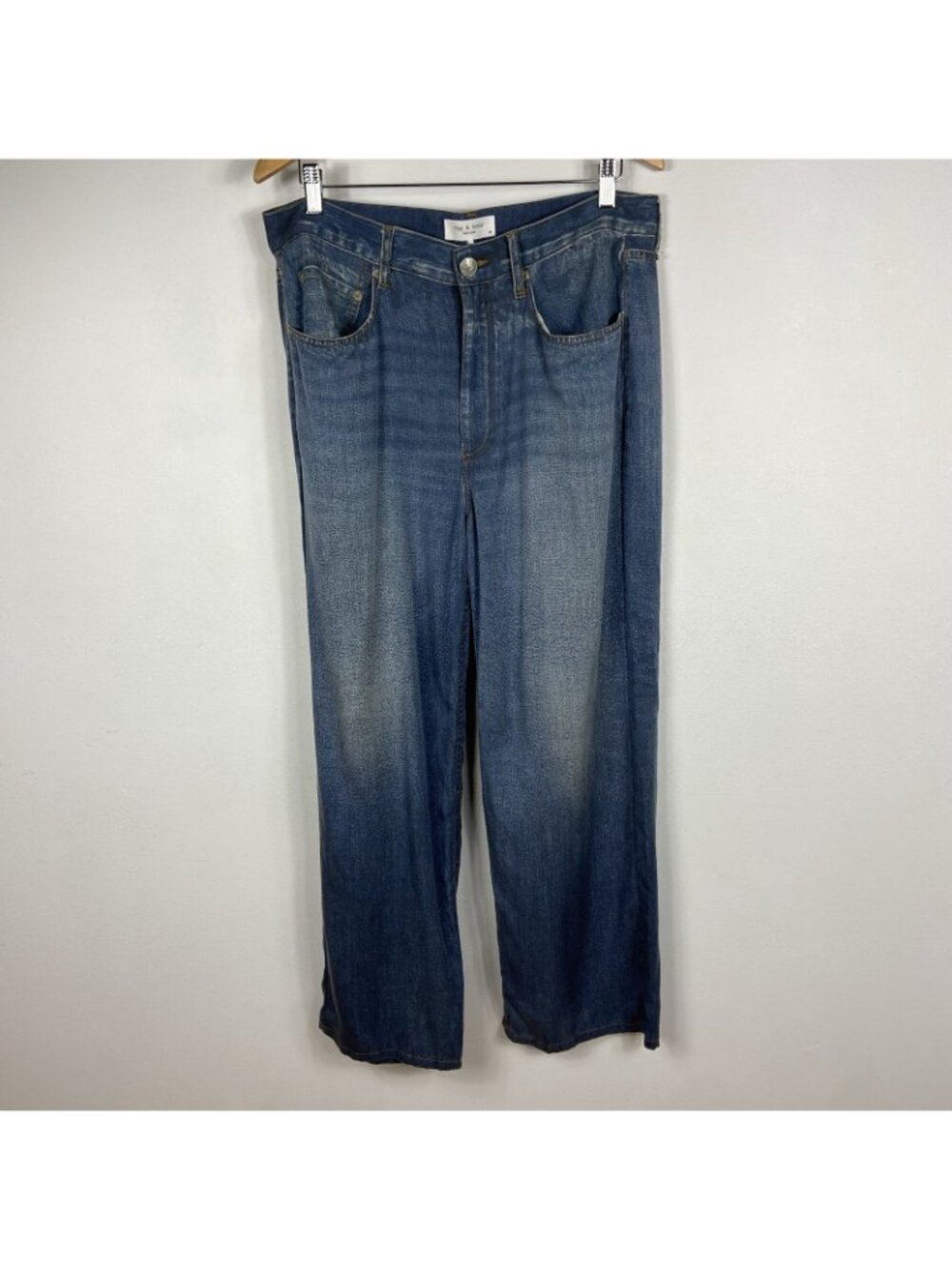 rag & bone Miramar Sz 30 35” Waist Sofie Wide Leg Faux Denim Tencel Ankle Pants - Picture 2 of 10